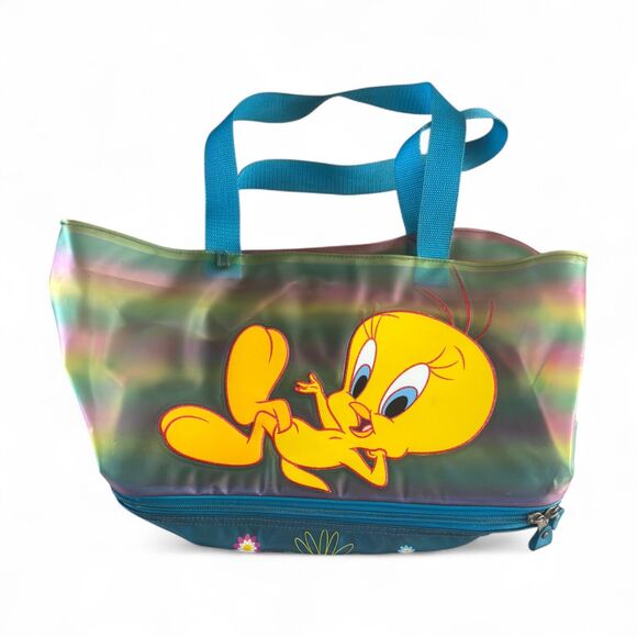 Vintage Warner Brothers Looney Tunes Tweety Bird Vinyl Hand Tote Bag 15 x 8 - Picture 2 of 8